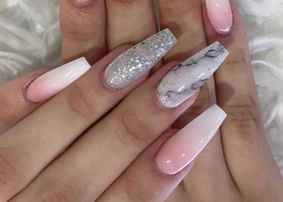 7. French Tip Acrylic Nails - wide 8