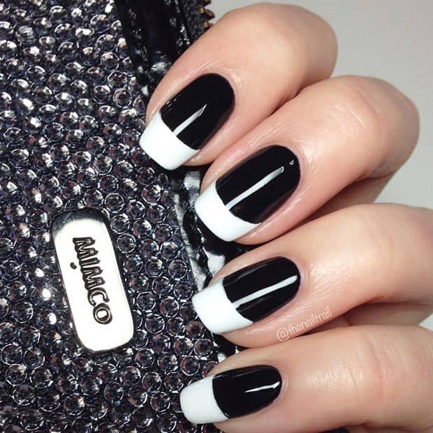 Black and White French Manicure